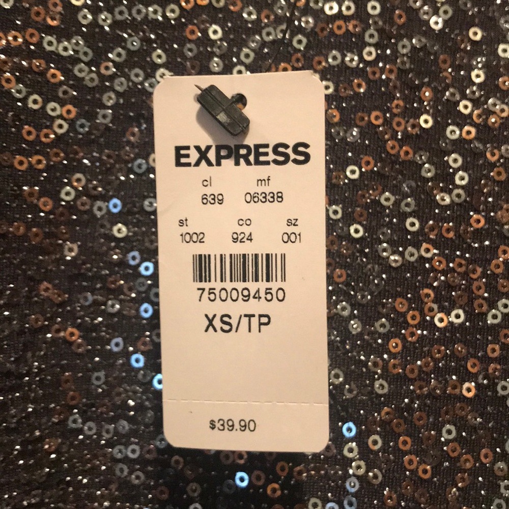 EXPRESS gray silver sequin tank cami XS NWT - Picture 3 of 3
